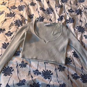 turquoise Zara crop top